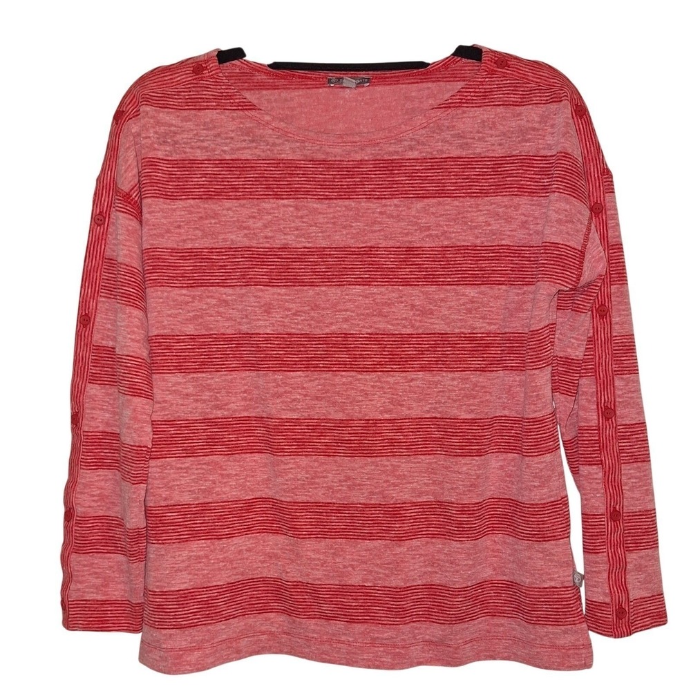 Small P Red Stripped Coastal Nautical July 4th Picnic Casual Talbots Shirt